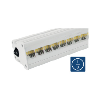 Luz puesto trabajo LxAnxAl 1004x64x80 mm, interruptor on/off RAL 9016-Leer más