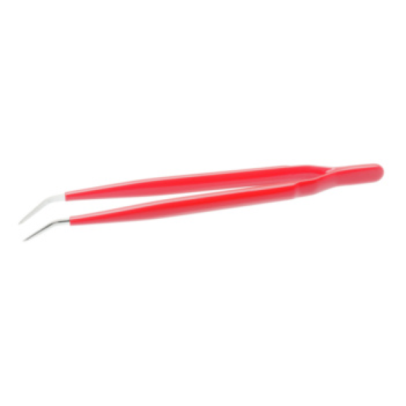 Nickel -Up Twezers, 155 mm, conseils incurvés, PVC rouge-Beschreibung lesen