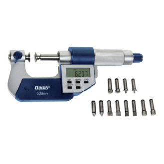 Micrómetro elec. 75-100 mm incr. 0,001 mm, estuche, 7 pares insertos med.-Leer más