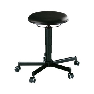 Tabur. BIMOS con ruedas y cojín de cuero de imitación, alt. asiento 460-630 mm-Leer más