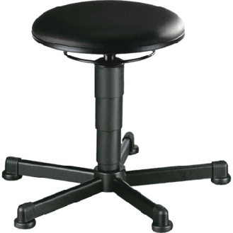 Tabur. BIMOS base patín y cojín de cuero de imitación, alt. asiento 460-630 mm-Leer más