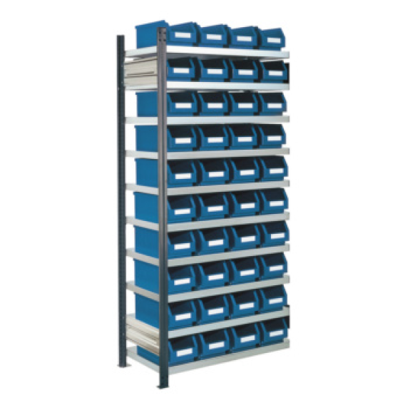 Est. insertable piso adic. mod. 13 2000x1000x400 mm 10 estantes galv. RAL 7016-Leer más