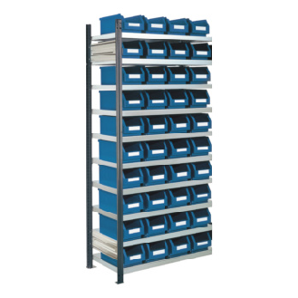 Est. insertable piso adic. mod. 13 2000x1000x400 mm 10 estantes galv. RAL 7016-Leer más