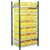 Estante insertable con 7 estantes galvanizados y cajas de almacenamiento