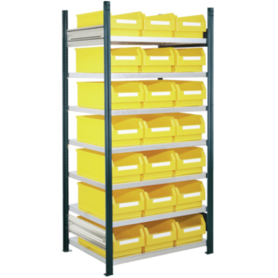 Est. insertable piso básico mod. 15 2000x1000x600 mm 7 estantes galv. RAL 7016-Leer más
