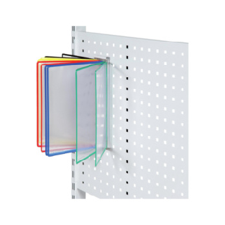 Soporte panel vis. HK DIN A4 RAL 7035 gris lum. incl. 10 paneles vis. clara A4-Leer más
