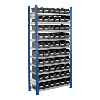 Estante insertable con 10 estantes galvanizados y cajas de almacenamiento