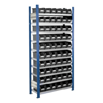 Estante insertable con 10 estantes galvanizados y cajas de almacenamiento-Leer más