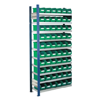 Est. insertable piso adic. mod. 10 2000x1000x300 mm 10 estantes galv. RAL 5010-Leer más