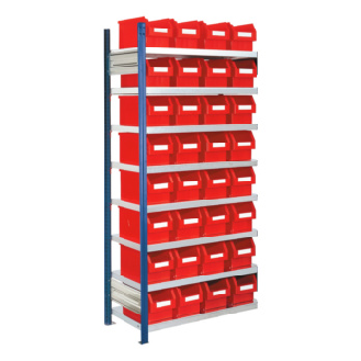 Estante insertable con 8 estantes galvanizados y cajas de almacenamiento-Leer más