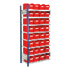 Estante insertable con 8 estantes galvanizados y cajas de almacenamiento Estante insertable con 8 estantes galvanizados y cajas de almacenamiento
