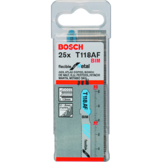 Hojas de sierra de calar BOSCH, 25 piezas, 2 608 634 505 T 118 AF-Leer más