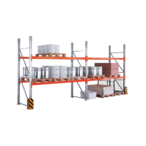 Scaffale Base Multiplo META Galvanizzato/RAL 2001 3300mm x 2870mm x 1100mm per Carichi Medi-Leggi tutto