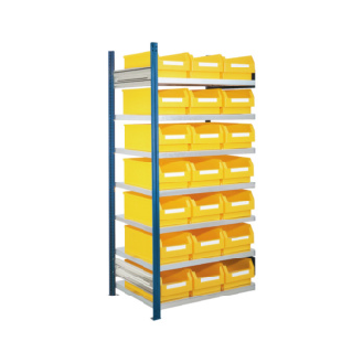 Sistema de estanterías modulares con 7 estantes galvanizados-Leer más