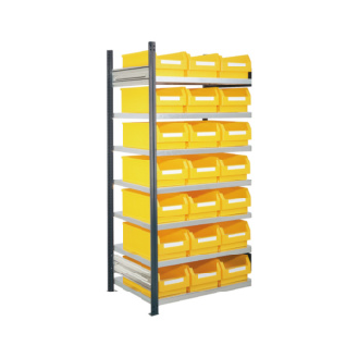 Est. insertable piso adic. mod. 15 2000x1000x600 mm 7 estantes galv. RAL 7016-Leer más