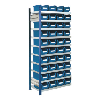 Estante insertable con 10 estantes galvanizados y cajas de almacenamiento