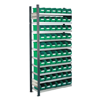 Est. insertable piso adic. mod. 10 2000x1000x300 mm 10 estantes galv. RAL 7016-Leer más