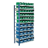 Estante insertable con estantes galvanizados y cajas de almacenamiento