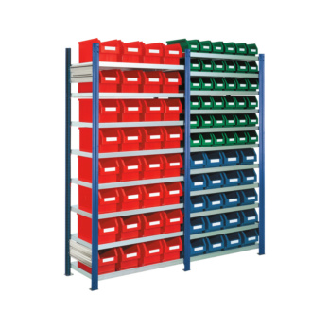 Est. insertable piso básico mod. 16 2000x2000x400 mm 19 estantes galv. RAL 5010-Leer más