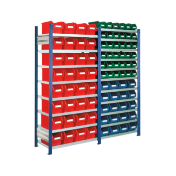 Est. insertable piso básico mod. 16 2000x2000x400 mm 19 estantes galv. RAL 5010-Leer más