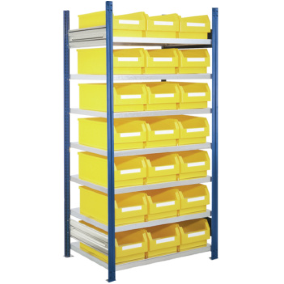 Est. insertable piso básico mod. 15 2000x1000x600 mm 7 estantes galv. RAL 5010-Leer más