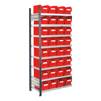 Estante insertable con 8 estantes galvanizados y cajas de almacenamiento-Leer más