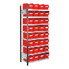 Estante insertable con 8 estantes galvanizados y cajas de almacenamiento
