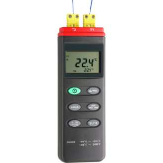 Instrumento medición de temp. ORION, 2 canales, 2 cables térmicos tipo K incl.-Leer más