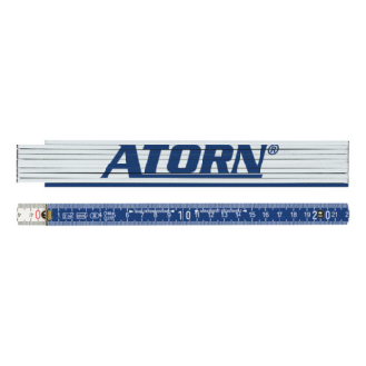 Regla plegable de madera ATORN, blanco 2 m, clase CE III, con escala angular-Leer más