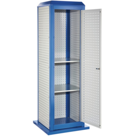 Soluzione di stoccaggio in acciaio ToolTower RasterPlan con pannelli personalizzabili e porta bloccabile-Leggi tutto
