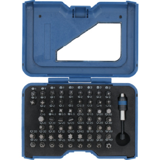 Caja puntas ATORN, 61 pzs., ranur. PH, PZ, hex. int., TX, TX con orif., soporte-Leer más
