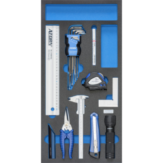 Inserto espuma dura ATORN, juego universal, 293x587x30 mm, negro/azul-Leer más