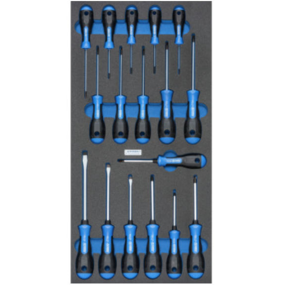 Inserto espuma dura ATORN con juego atorn., 293 x 587 x 30 mm, negro/azul-Leer más