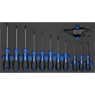 Inserto de espuma dura ATORN con juego de destornilladores TX, 265x490x30 mm-Leer más