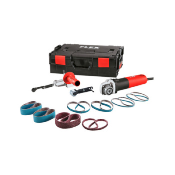 Set di nastri Flex FBE 8-4 140 - Potente levigatrice a nastro da 800W con braccio regolabile e sistema di cambio rapido del nastro-Leggi tutto