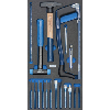 Ins. esp. dura ATORN, juego martillo/sierra/cincel, 293x587x30 mm, negro/azul