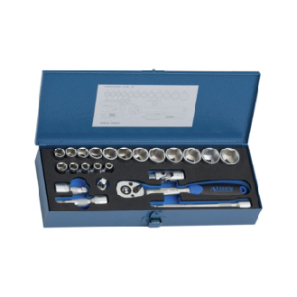 Set de llaves de dado ATORN de 3/8", 22 piezas, hexagonal-Leer más