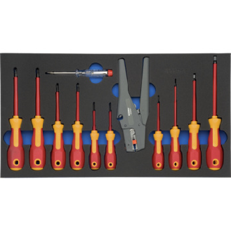 Inserto de espuma dura ATORN con conjunto destornilladores VDE, 265x490x30 mm-Leer más