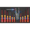 Inserto de espuma dura ATORN con conjunto destornilladores VDE, 265x490x30 mm