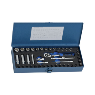 Set de llaves de dado ATORN de 1/4", 42 piezas, hexagonal-Leer más
