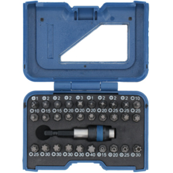 Caja de puntas ATORN, 31 piezas., PH, PZ, TX, TX con orificio, con soporte Caja de puntas ATORN, 31 piezas., PH, PZ, TX, TX con orificio, con soporte-Leer más