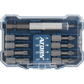 Caja de puntas ATORN TORSION, 10 piezas, PH, PZ, TX con soporte-Leer más
