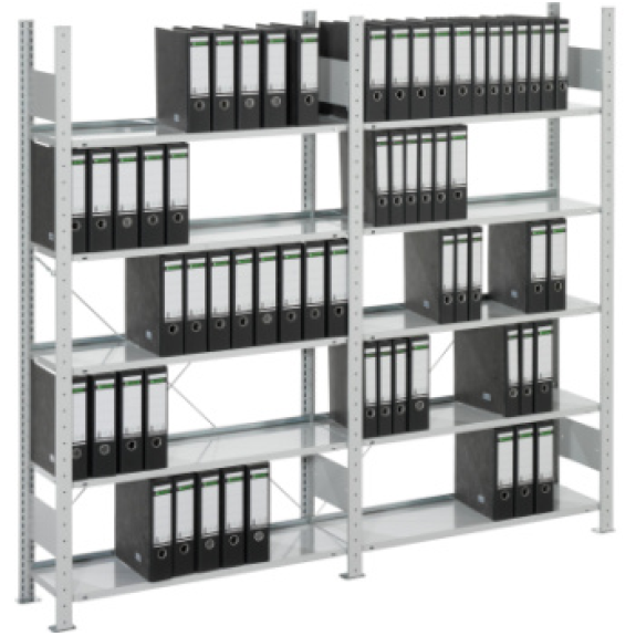 Est. ins. ofi. META est. bás. COMPACT 750x300x2200mm lacado RAL7035-Leer más