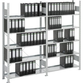 Est. ins. oficina META COMPACT 1000x300x1850 mm, est. adic., lacado, RAL7035-Leer más
