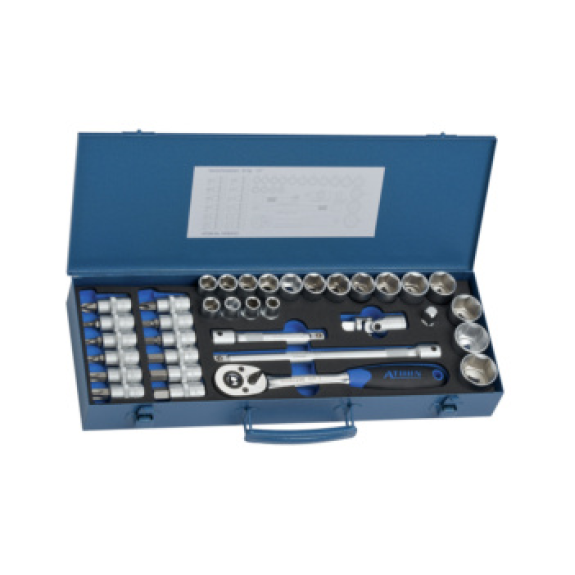 Set de llaves de dado ATORN de 1/2", 35 piezas, hexagonal-Leer más