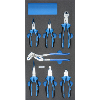Inserto espuma dura ATORN con juego alicates, 293 x 587 x 30 mm, negro/azul