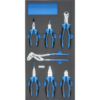 Inserto espuma dura ATORN con juego alicates, 293 x 587 x 30 mm, negro/azul-Leer más