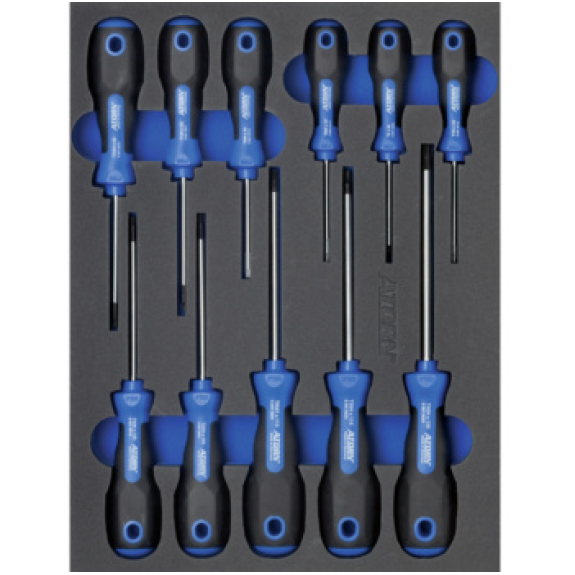 Inserto de espuma dura ATORN con juego de destornilladores TX, 345x260x30 mm-Leer más