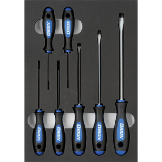 Inserto ORION equip. con destornillador ranura AnxFxAlt 232x332x31 mm negro/gri-Leer más