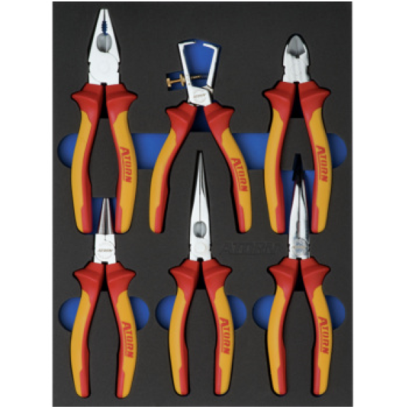 Insert en mousse dure crié avec des pinces VDE, 345x260x30 mm-Leggi tutto